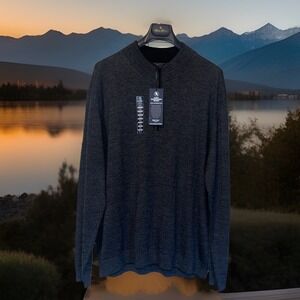 Hart Shaffner Marx Extra Fine Medina Wool Pullover Quarter Zip Sweater Men XXL